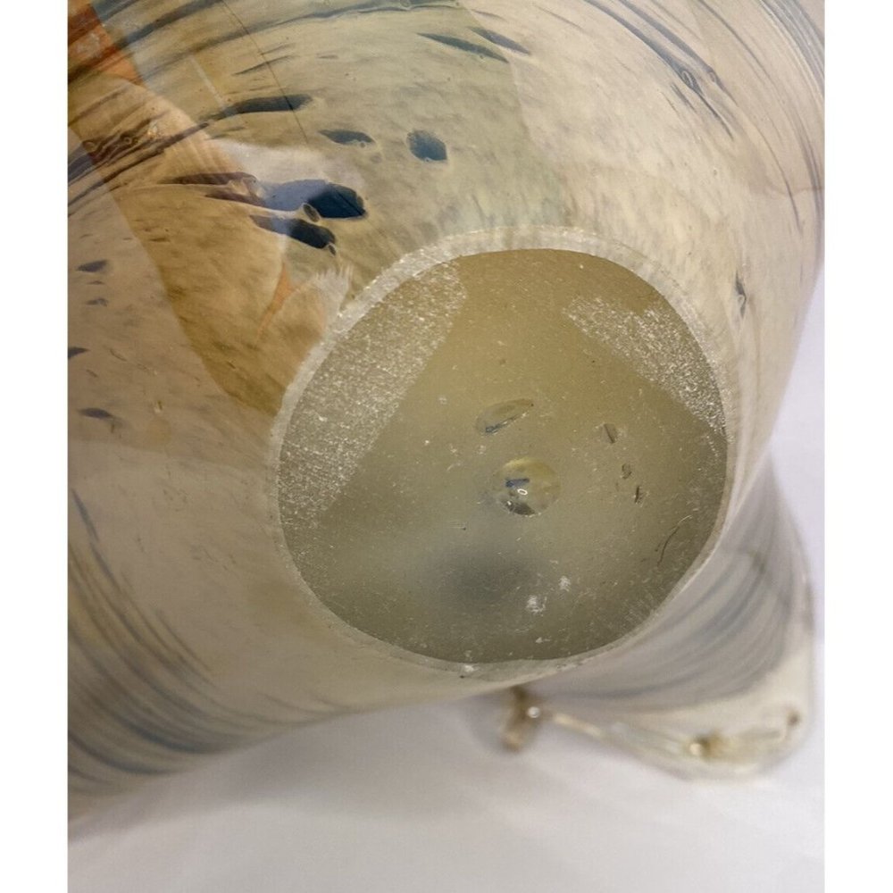 Lavorazione Arte Murano Art Glass Basket Candy Dish Iridescent Gold Black Swirl - Picture 8 of 12